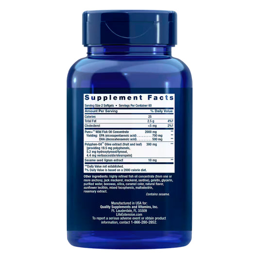 Super Omega-3 EPA/DHA Fish Oil, Sesame Lignans & Olive Extract